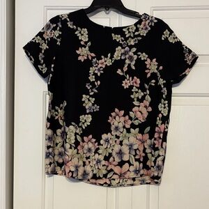 Forever 21 Black Floral Blouse
